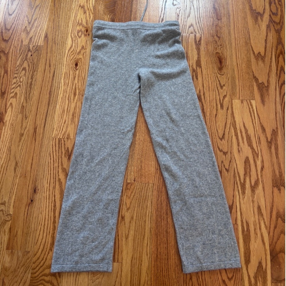 Saks Fifth Avenue 100% Cashmere Lounge Pants Gray Drawstring Straight Leg Small - Picture 5 of 7